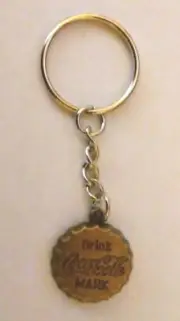 Coca Cola Key Chain--Bottle Cap Keychain (Bronze Color)
