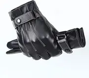 [BESPORTBLE] Winter Leather Gloves for Men - Warm Touchscreen Texting and Gym Workout Gloves - Thicken Riding Touch Screen for Travel Outdoor