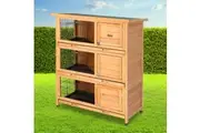 i.Pet Rabbit Hutch 91.5cm x 46cm x 116.5cm Chicken Coop Large House Cage Run Wooden Bunny Outdoor