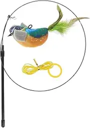 ERINGOGO 1 Set Electric Chirping Bird Cat Plush Cat Teasing Sticks with Catnip for Indoor Play Enhance Bonding and Natural Instincts