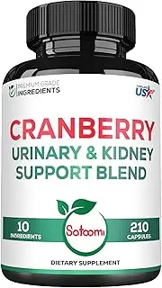 SATOOMI Extract 50:1 Cranberry Pills for Women 1000mg - With D-Mannose, Pine Bark, Uva Ursi Leaf & More - 210 Cranberry Capsules for 105 Servings - Support Women's Health, UTI, Immune System & Joint Health