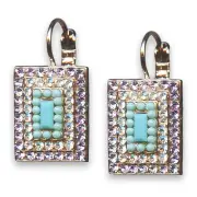 Earrings by Mariana Woman Charming Violet and Turquoise Swarovski Crystals