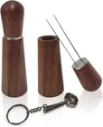 Espresso Tamper Needle Distributor Tool Wooden Stirrer Stand Machine Set Barista