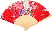 Garneck Wooden Handheld Fan Foldable Decor Fan for Wedding Cosplay Dance Props Party Chinese Style