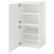 PLATSA storage combination with doors, white/Fonnes white, 60x57x123 cm