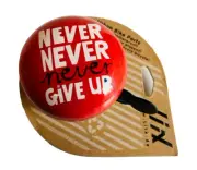 NEVER NEVER NEVER GIVE UP Bike Bell Bicycle Metal Ding Dong Bell Liix Red NEW
