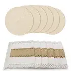 Boho Placemats Set of 6, Macrame Table Decor and Farmhouse Style Placemats Na...