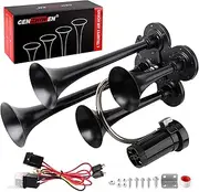 Train horn kit, suitable for trucks/cars/semi trailers.ultra loud dB. The Air horn with compressor is suitable for pickup/motorhome/SUV/truck/train 12V 150db and other vehicles (4 speakers)