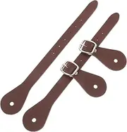 iplusmile 2pcs Adjustable Spur Straps for Boots Gear for Women Vintage Style Spur Keepers for Training and Competitions Deep Brown