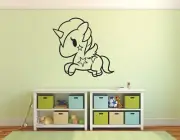 Baby Unicorn Cute Cartoon Kids Show Vinyl Art Sticker For Home Room Wall Decals