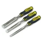 New Stanley 2-16-268 3pce FatMax Thru-Tang Wood Chisel Set Handtool Ergonomic