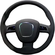 Steering Wheel Cover for A3 (8P) 2008-2013 for A4 (B8) 2008-2010 for A5 2008-2010 for A6 (C6) 2007-2011 DIY Car Steering Wheel Cover Hand-Stitched Car Steering Wheel Cover