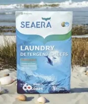 SEAERA Laundry Detergent Sheets Fresh Scent No Plastic Jug 60 Loads 30 Sheets