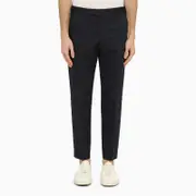 [PT Torino] Navy blue slim trousers in cotton and linen 54 IT Blue