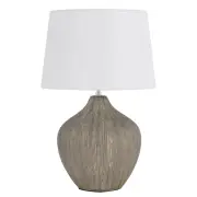 Borneo Modern Table Desk Lamp Light Fabric Ceramic Bronze White