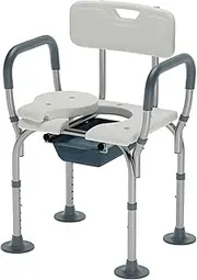 Altus Shower Chair with Commode Height Adjustable Aluminium Frame