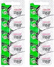 Maxell 10 Pack 364 SR621SW Silver Oxide Hologram Batteries