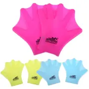 1 Pair Swimming Silicone Gloves Adult Swimming Finger Fin Hand Paddle Wear