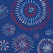 Patriotic Pop Party Napkins - 40 Count | 2 Packs of 20CT 3-Ply Beverage Napkins | Fireworks Design