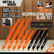34 Piece Reciprocating Saw Blade Set with organiser pouch - 2-24TPI - Wood, Metal, Sheet Cutting