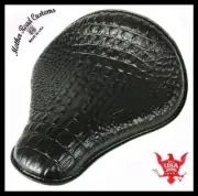 2017-2022 Triumph Bonneville Bobber Seat Solo Black Alligator Leather 13x15
