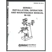 BRIDGEPORT Series I Milling Machine M-105 Parts Manual 25 pages