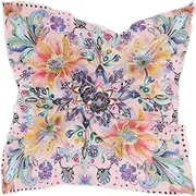 [sanluoli] Boho Style Flower Floral Bright Colorful square silk scarf pashminas elegant neck scarf for women for head bufandas para mujer para frio, Boho Style Flower Floral Bright Colorful