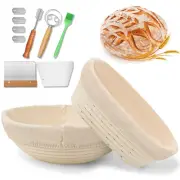 Bread Proofing Basket, Banneton Bread Proofing Basket Set of 2, 10" Round & 1...