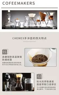 在飛比找Yahoo!奇摩拍賣優惠-現貨 :CHEMEX手沖玻璃咖啡壺家用木柄真皮分享濾壺