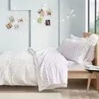 Cozy Soft 4-Piece Grey Stars Cotton Queen Flannel Printed Sheet Set