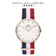 Daniel Wellington DW 手錶 Classic Cambridge 36mm藍白紅織紋錶 絕版 DW00100032