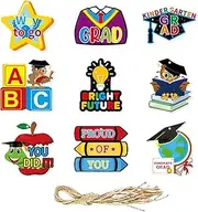 Kindergarten Graduation Tag with String - Congratulation Labels | Creative Paper Ornament with String, Kindergarten Decor for Preschool Classroom Celebration