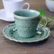 French lace coffee cup & saucer Mashiko-yaki stylish mug cup tea cu From Japan