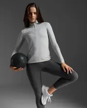 Flex 1/2 Zip Long Sleeve, 2XU, S, Harbor Mist/Harbor Mist, Female