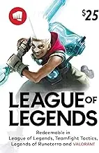 League of Legends $25 Gift Card -(Also redeemable in VALORANT, Teamfight Tactics and Legends of Runeterra) - PC [Online Game Code]