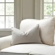 Beige With Microgel Feather-Like Insert Lumbar Pillow