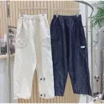 韓國 設計師家白線單寧寬口褲