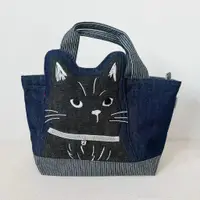 在飛比找蝦皮商城精選優惠-Little River 新款刺繡立體黑貓手提包手拎包飯盒包