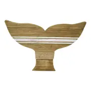 Cape 61cm Timber Whale Tail Home/Room Decorative Wall Hanging Display Art Brown