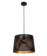 Penshade Interior Slanted with Maple Leaf Pattern Laser Cut Pendant Light Black