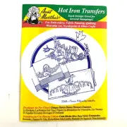 AUNT MARTHA'S Hot Iron Transfers 3268 THREE PILLOWSLIP MOTIFS Flowers Patern