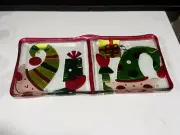 NEW Lori Siebert by Silvestri ELF FACES Divided Glass Serving Platter Tray