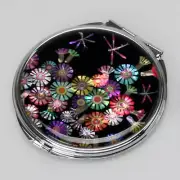 MOP Dragonfly Design Double Magnifying Compact Cosmetic Makeup Round Hand Mirror