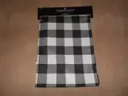 Robert Stanley Home Farmhouse 70x13 Table Runner Black White Buffalo Check NWT