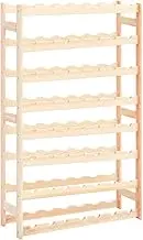 Solid Wood Pine Wine Rack for 56 Bottles - Freestanding Rustic Display Cabinet & Organizer with Wall Mount - 72 x 25 x 118 cm