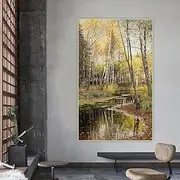 DIY Painting by Numbers for Adults Peder Monsted "Autumn in The Birchwood" Adults Paint Kits Canvas Gifts Arts Crafts for Home Decor