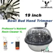 Mel Metro 19" Seahawk Stainless Bud Flower Bowl Manual Trimmer & Resin Clean 1L