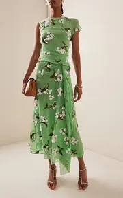 [Erdem] Embellished Chiffon Midi Dress