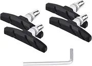PLATTBK Bike Brake Pads 2 Pairs with Installation Tool No Noise Long 70mm Rubber Durable V-Brake Pads for Mountain Bicycle