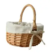 Wicker Picnic Basket Wicker Storage Hamper for Outdoor Beach Home Decoration